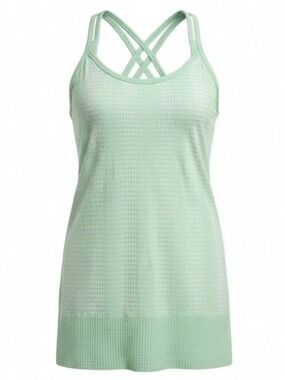 Athleta Mind Over Matter Pixel Tank XS Lily Pad Green Built In Bra Athletic Top